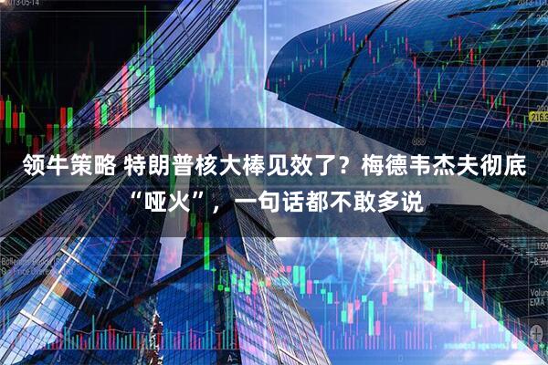 领牛策略 特朗普核大棒见效了？梅德韦杰夫彻底“哑火”，一句话都不敢多说